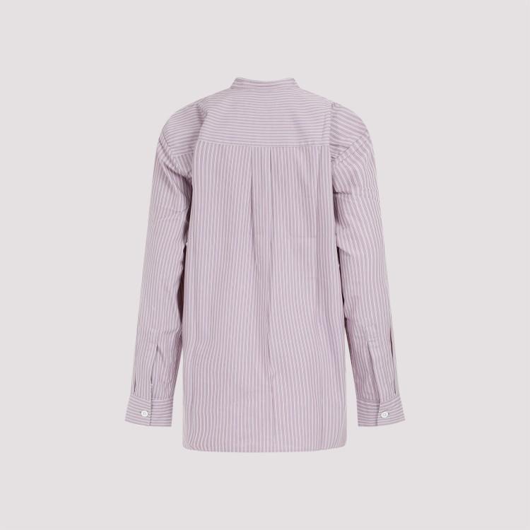 Shop Birkenstock X Tekla Mauve Stripes Organic Cotton Sleeping Shirt In Purple