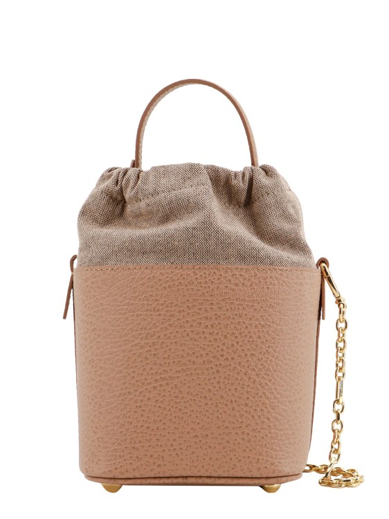 Shop Maison Margiela Leather Bucket Bag With Contrasting Patch In Brown