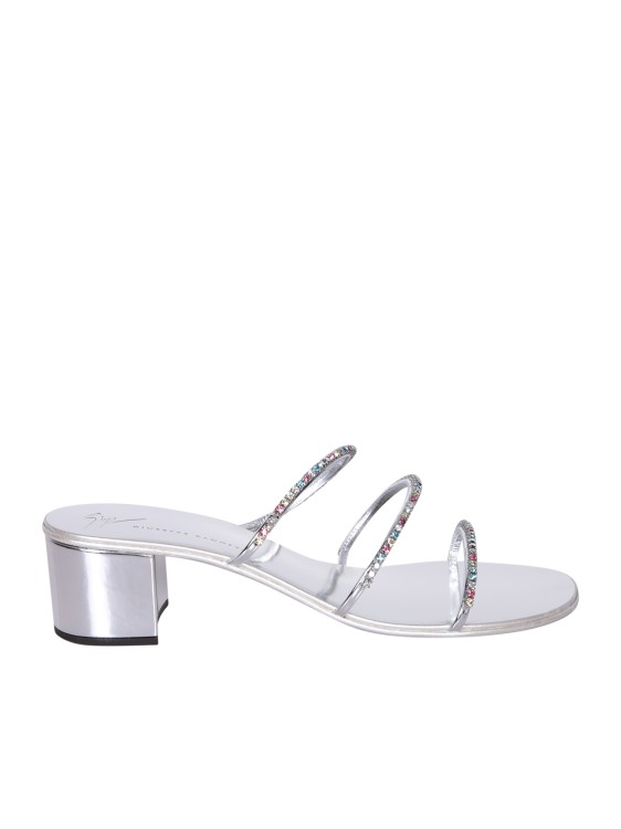 Shop Giuseppe Zanotti Rhinestone Sandals In White