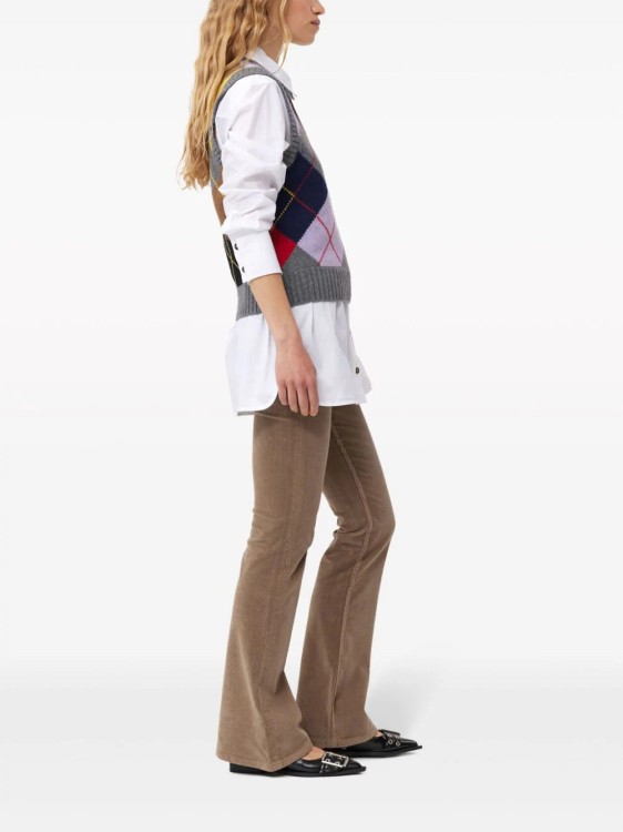 Shop Ganni Harlequin-pattern Intarsia-knit Vest In Multicolor