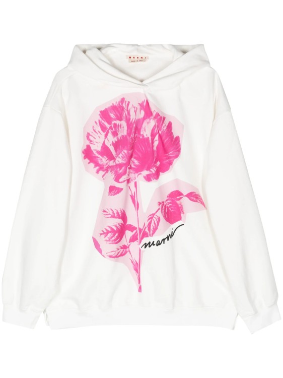 Shop Marni White  Collage Flowers Sweatshirt