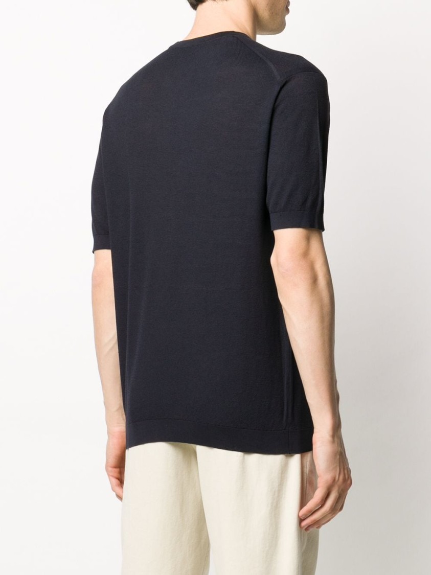 John Smedley Belden Short Sleeves Crew Neck T-shirt Clothing In Blue