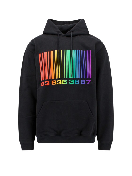 Shop Vtmnts Cotton Sweatshirt With Iconic Frontal Barcode In Black