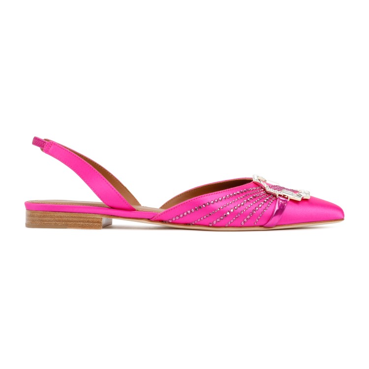 Malone Souliers Fuchsia Satin Misha Flats In Pink