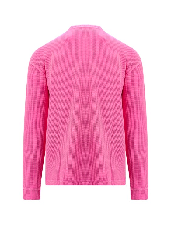 Shop Guess Cotton Sweater With Logo Patch In Pink