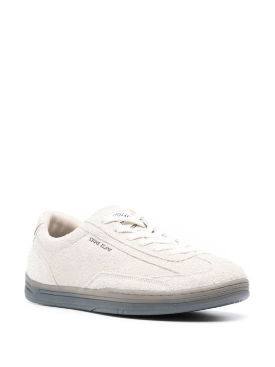 Shop Stone Island Compass Sneakers In White