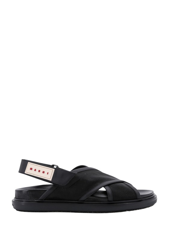 Shop Marni Nylon Sandals In Black