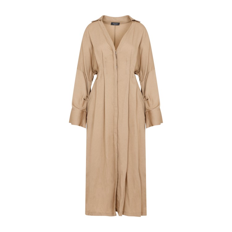 Shop Fabiana Filippi Camel Viscose Fluid Dress In Neutrals