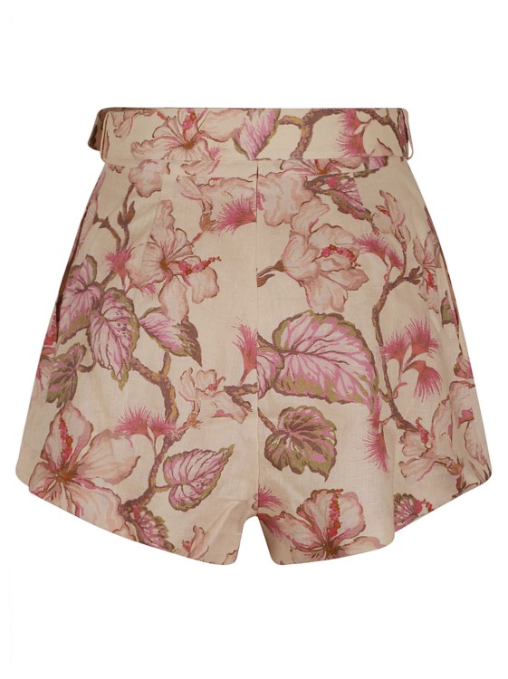 Shop Zimmermann Coral Pink Linen Shorts