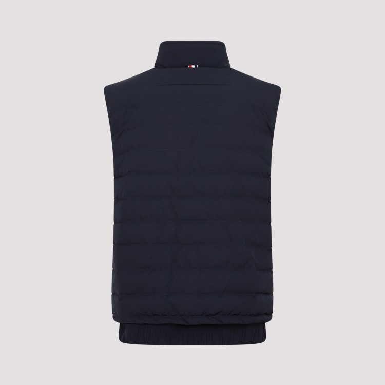 Shop Thom Browne Navy Down Filled Ski Vest In Black