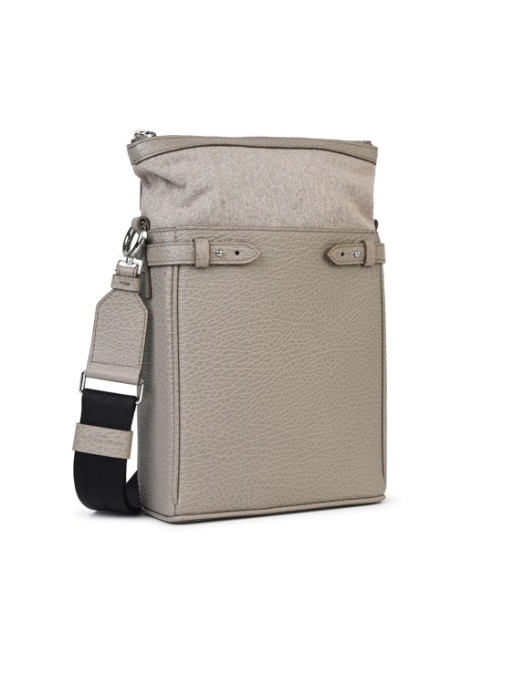 Shop Maison Margiela 'camera Bag' Dove Grey Leather Bag