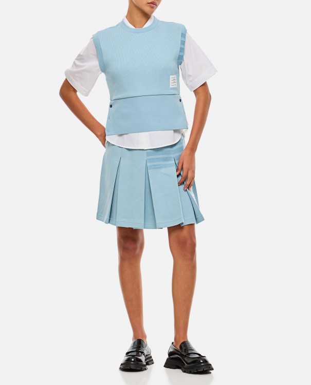 Shop Thom Browne Blouson Shell Top In Double Face Knit In Blue
