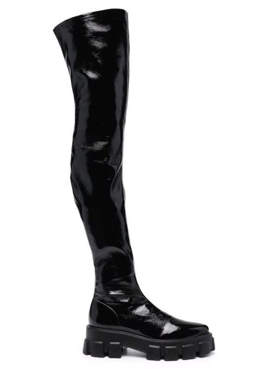 Prada Thigh-high Boots In Black