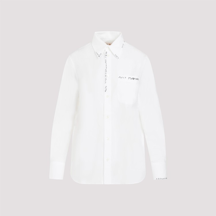 Shop Marni Lily White Cotton Shirt