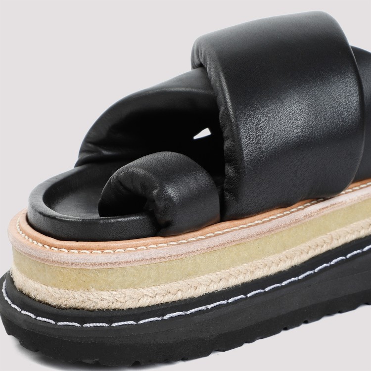 Shop Sacai Black Nappa Cow Leather Multiple Sole Sandal