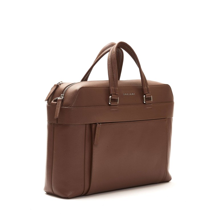 Shop Orciani Brown Leather Work Bag