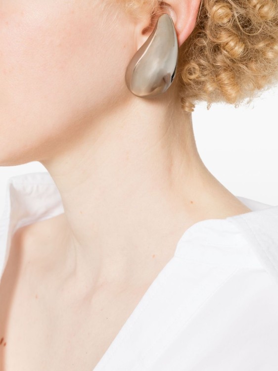 Shop Courrèges Drop Shape Earrings In Silver