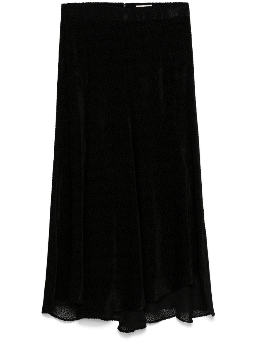 Isabel Marant Katae Flared Midi Skirt In Black