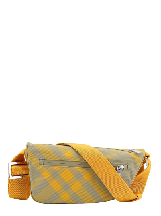 Burberry Nylon Shoulder Bag With Check Motif In Yellow