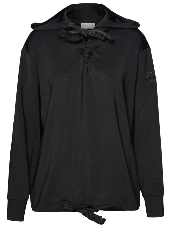 Shop Moncler Black Viscose Sweatshirt