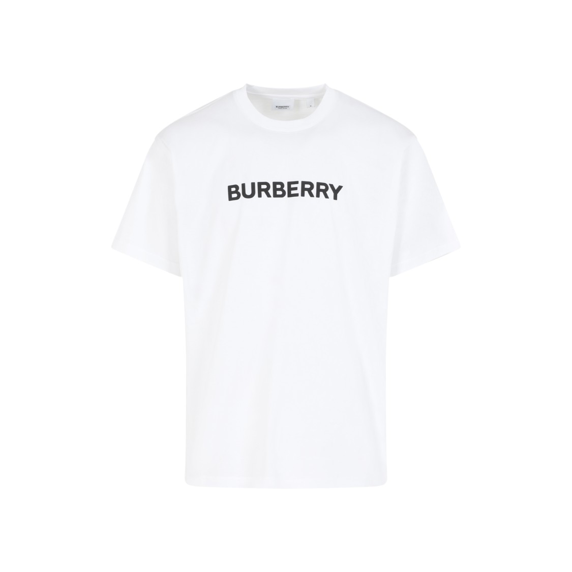 Shop Burberry White Cotton Harriston T-shirt