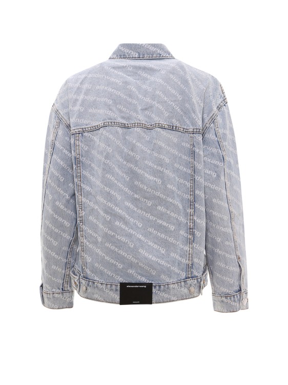 Shop Alexander Wang Light Blue Denim Jacket In Grey