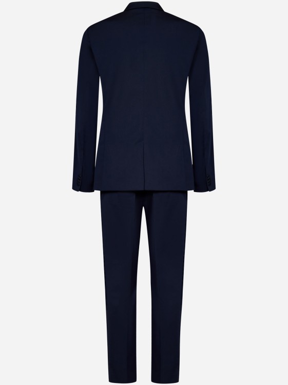 Shop Calvin Klein Navy Blue Wool Stretch Gabardine Suit In Black