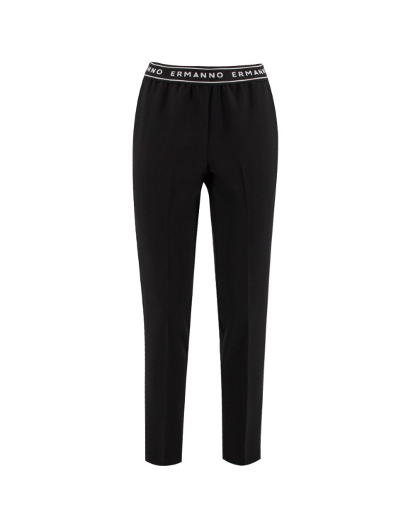 Ermanno Firenze Straight Line And Tailored Crease Trousers In Black