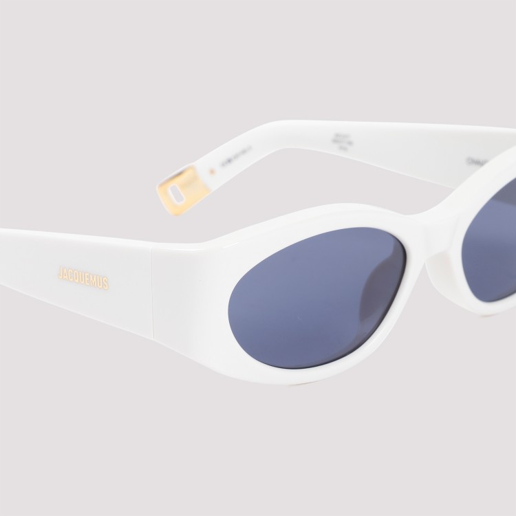 Jacquemus Oval Frame Sunglasses In White