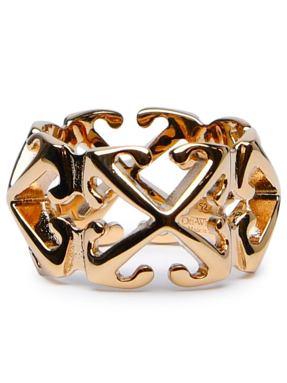 Shop Off-white Multi Arrow' Gold Brass Ring In Not Applicable