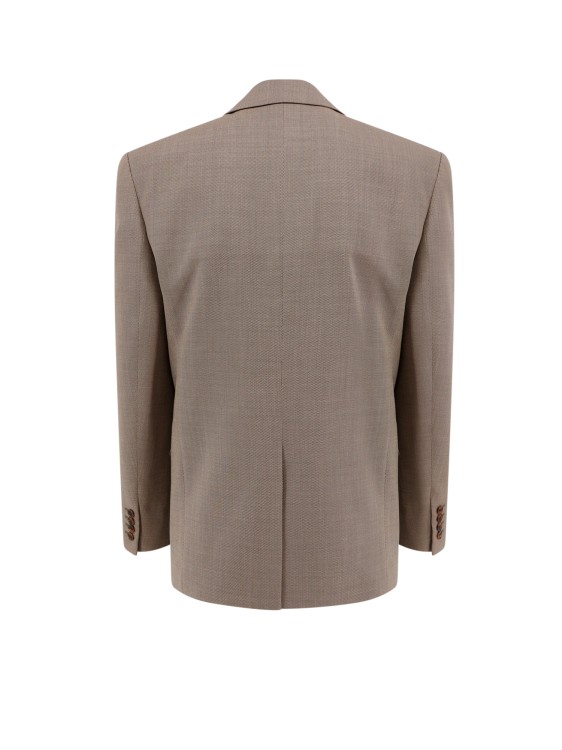 Shop Saint Laurent Oversize Wool Blazer With Shoulder Pads In Brown