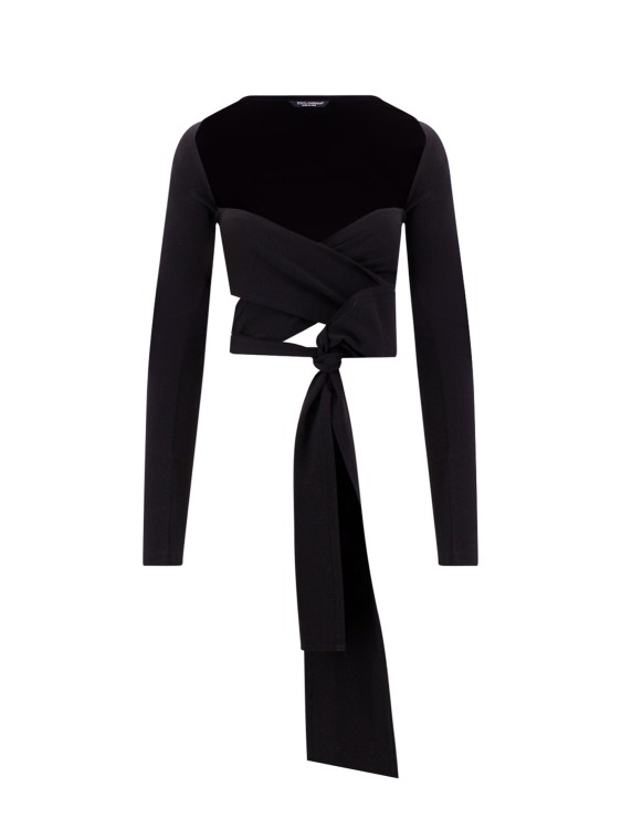 Shop Dolce & Gabbana Kim Dolce E Gabbana Viscose Blend Shrug Top In Black