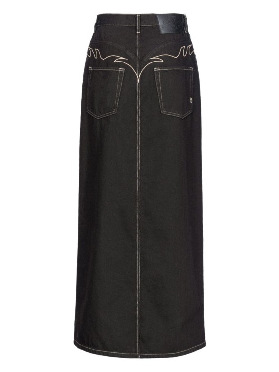 Shop Pinko Denim Skirt In Black