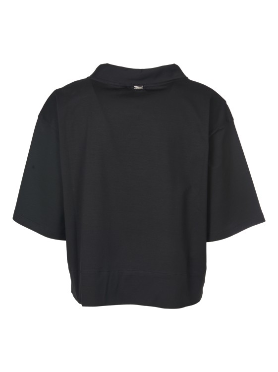 Shop Herno Black Stretch Cotton T-shirt