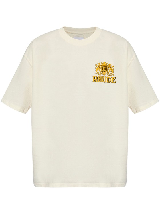 Shop Rhude T-shirt Cresta Cigar Beige In Neutrals