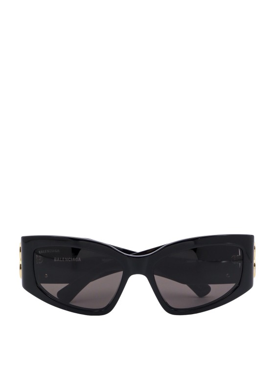 Shop Balenciaga Bossy Cat Sunglasses With Logo Plate In Black