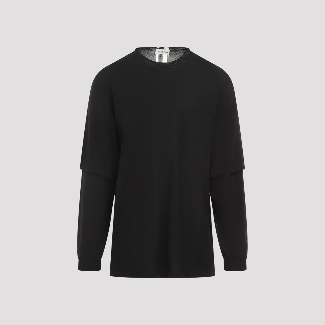 Mordecai Double Layer Sweater Fresco In Black