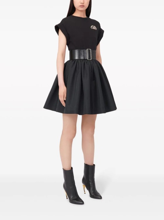 Shop Alexander Mcqueen Mini Hybrid Mini Dress In Black