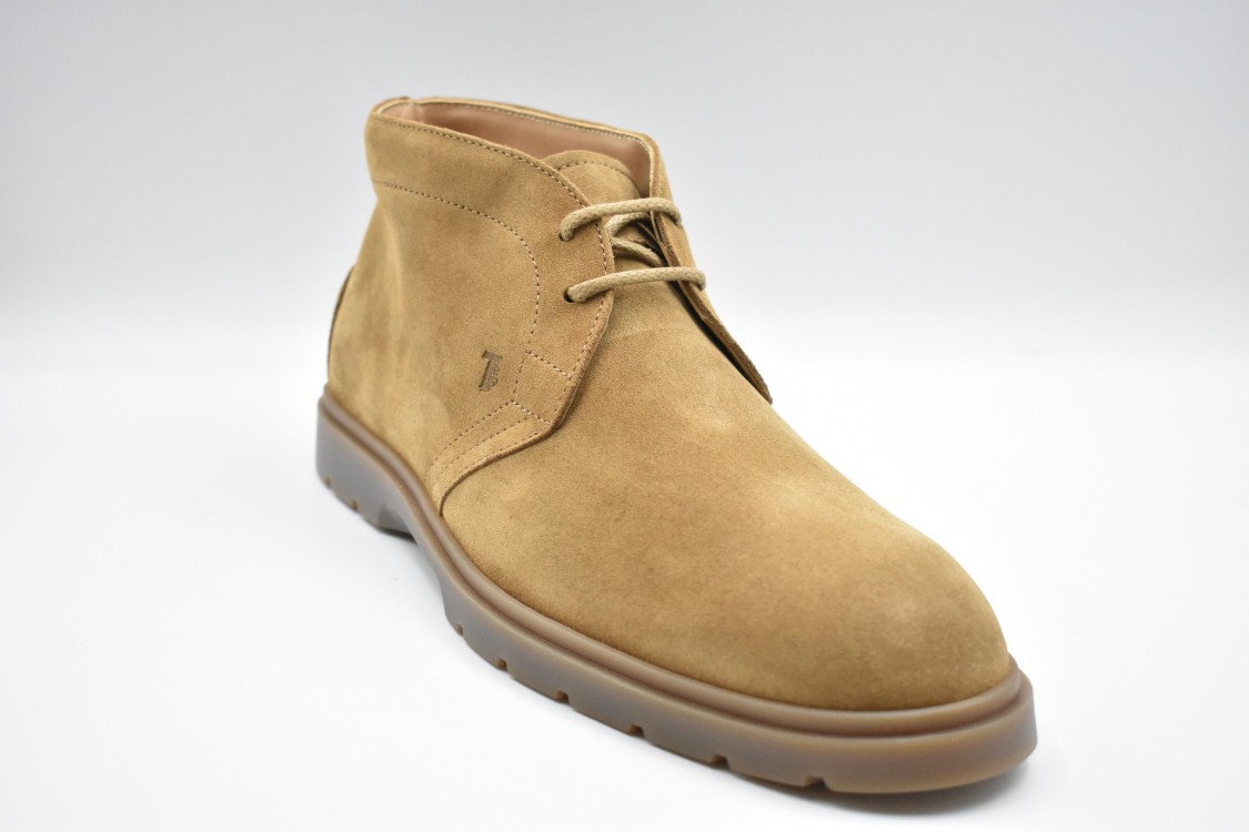 Tod's Laced Flat Shoes With Suede Finish And Sole In Neutrals