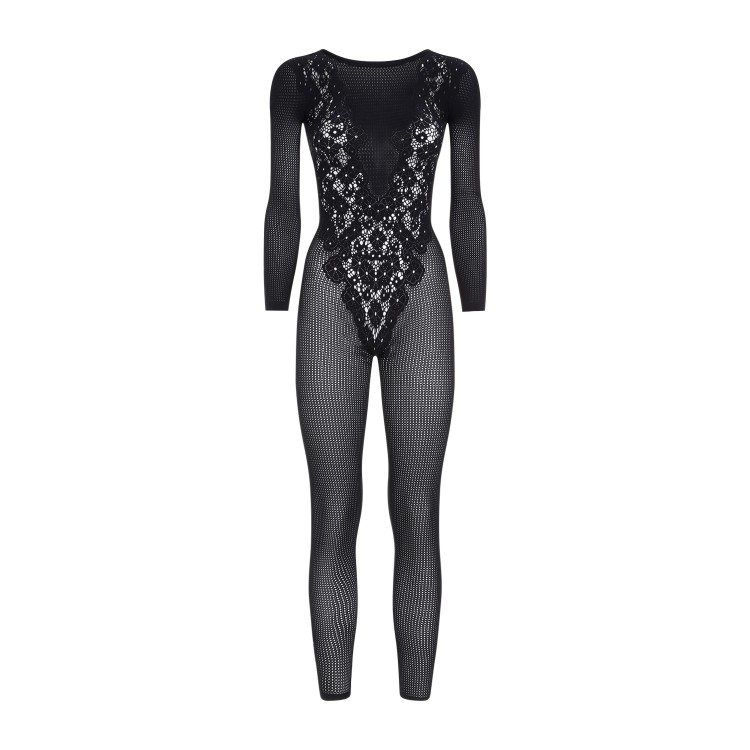 Wolford Flower Lace Black Polyamide Jumpsuit In Grey