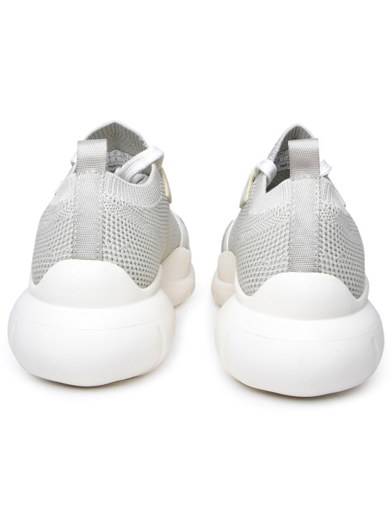 Shop Stuart Weitzman Beige Fabric Sneakers In White