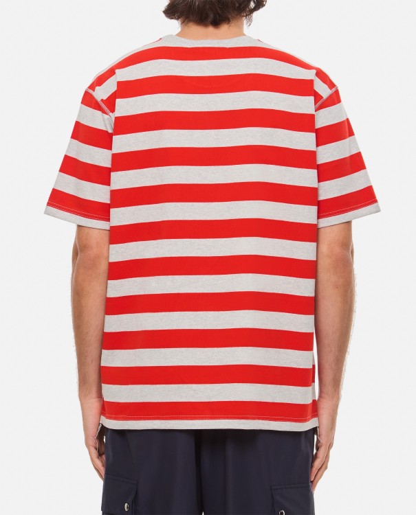 Shop Junya Watanabe Short Sleeves Stripes T-shirt In Red