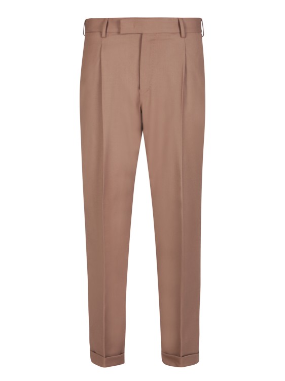 Pt Torino Dark Beige Regular Fit Trousers In Brown