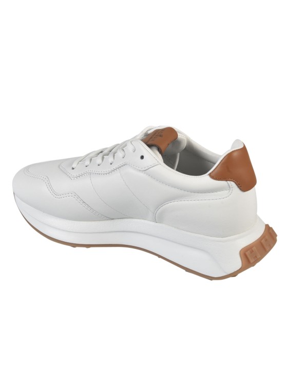 Shop Hogan White Calf Leather Sneakers With Logo Patch