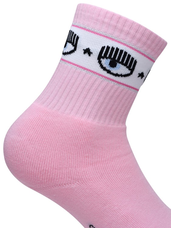 Shop Chiara Ferragni Pink Cotton Blend Socks
