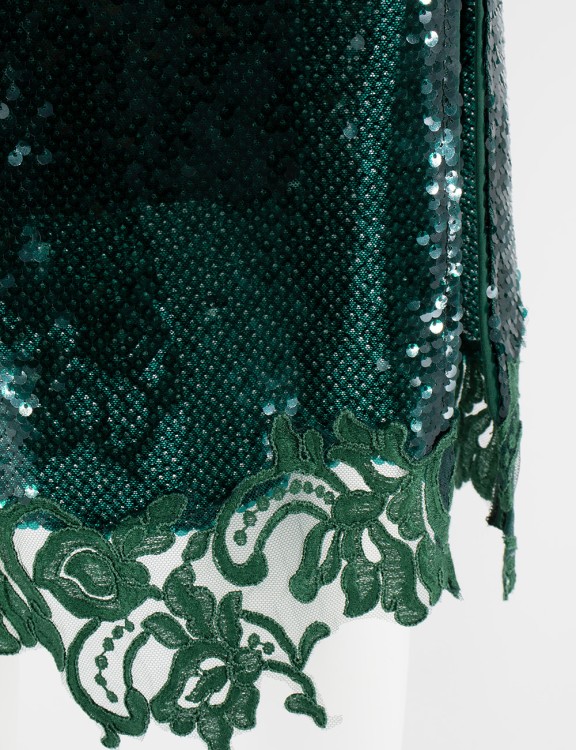 Ermanno Scervino Midi-dress With Sequins Sewn All Over In Green