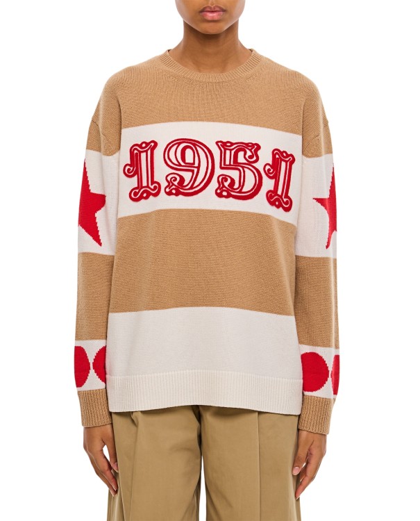 Max Mara Light Brown Dirce 1951-motif Striped Jumper In Neutrals