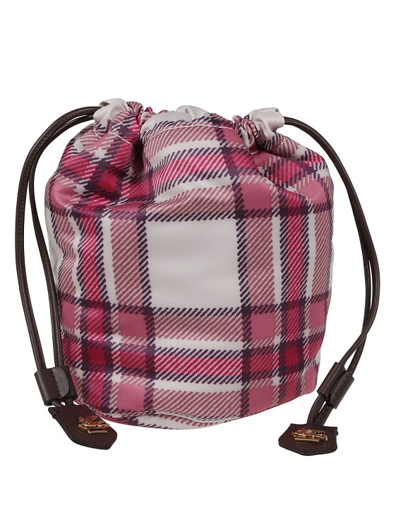 Etro Check Motif Pouch In Pink