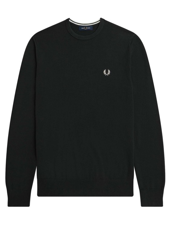 Shop Fred Perry Black Wool And Cotton Sweater