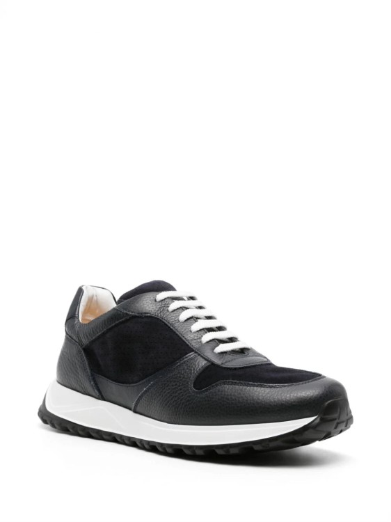Shop Doucal's Round-toe Panelled Sneakers In Black